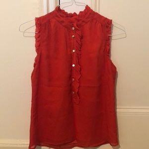 J.Crew 100% silk crepe blouse - red